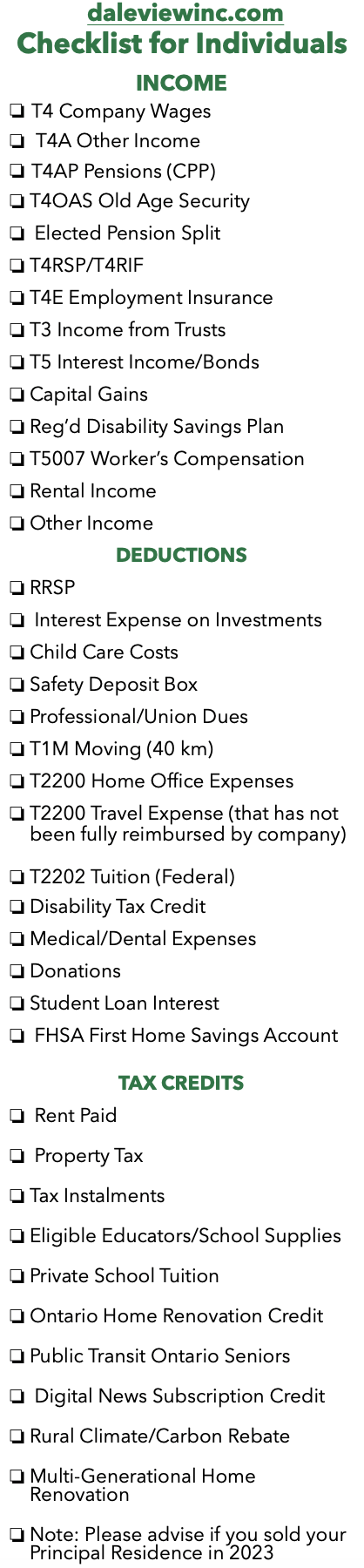 Individuals - Daleview Business Services